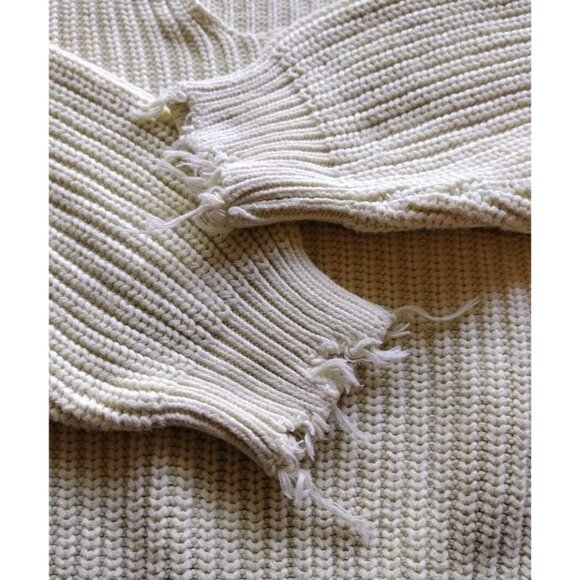 Forever 21 Sweater Small Cropped Hooded Knit Raw Hem - Picture 7 of 12